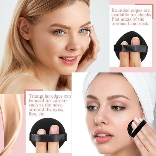 Meanplan 100 Pcs Powder Puff Face Soft Makeup Sponge Triangle Powder Puffs for Loose Velour Cosmetic Foundation Wet Dry Sponge Makeup Tools(Vivid Colors) thumbnail 6