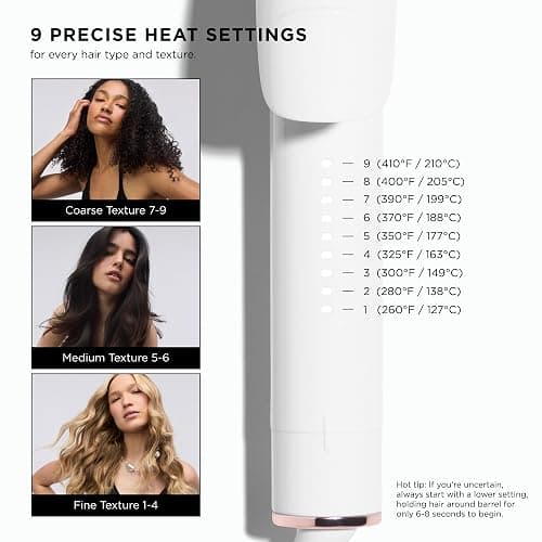 T3 SinglePass Curl X Extra-Long Barrel 1", 1.25", 1.5" Curling Iron with 9 Heat Settings and Ceramic Barrel for Fast Styling and Lasting Results on All Hair Types thumbnail 12