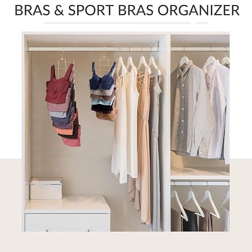 ZEDODIER 2 Pack Tank Top Hanger Space Saving, Bra Hangers for Closet Organizer, Hanging Bra Organizer Tank Tops Holder with 16 Hooks, Metal Closet Organizers and Storage Small Space Solutions, Gold thumbnail 5