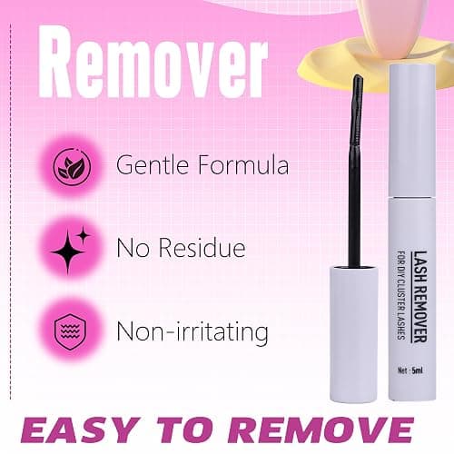 Geeneiya FLORA Lashes Clusters Kit DIY Lash Extension, 8-18MM Wispy Lash Clusters, Ultra-thin Soft Band Eyelash Extension Kit with Waterproof Lash Bond and Seal, Lash Remover, Tweezers for Beginners thumbnail 6