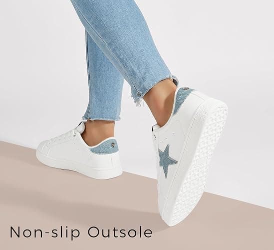 LUCKY STEP Women's Fashion Star Sneaker Lace Up Low Top Comfortable Cushioned Walking Shoes thumbnail 2