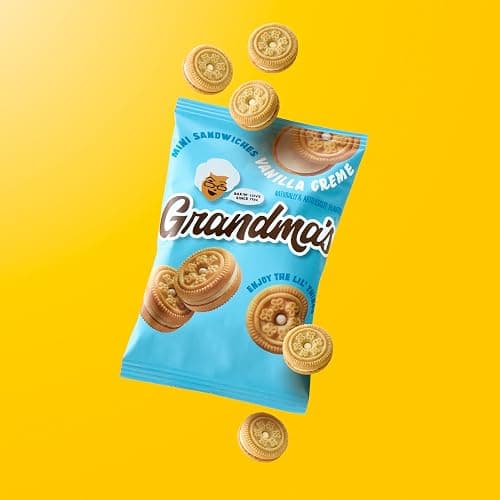 Grandma’s Mini Cookies, Vanilla Sandwich Crème Cookies, 3.71 oz Cookie Bag, (24 Pack) (Packaging May Vary) thumbnail 7