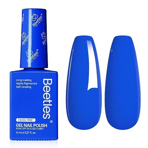 Beetles Blue Gel Polish - Hema Free Abyss Halo Blue Gel Nail Polish, Soak off UV Led Lamp Summer Nails Art Colorful Bottle Manicure for Women - Image 1