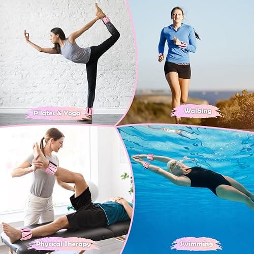 Wrist Ankle Weights for Women Set of 2, Adjustable Silicone Weighted Bangles, Wearable Ultra-durable Strips Weight Bracelet 2 lbs/4 lbs for Yoga, Pilates, Barre, Walking, Arm & Leg Workout thumbnail 7