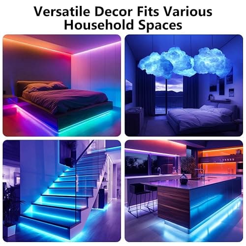DAYBETTER LED Strip Lights 110ft, Smart Lighting Strips with App Remote Control, RGB Music Sync Color Changing Lights for Bedroom Kitchen Party Home Decor Luces led para cuarto (1 Roll) thumbnail 7