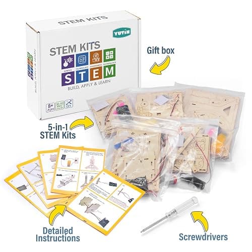 5 Individual STEM Science Kits for Kids, Wood Arts and Craft Kits 8-12 | STEM Toys for Boys Girls Age 8-13 8 10 12 14 Birthday Gift Idea, 3D Puzzles Building Engineering Model Set thumbnail 6