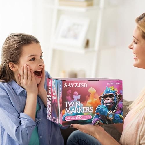 SAVZJSD 168 Colors Alcohol Markers, Dual Tip Markers for Kids or Adults in Coloring, Painting(Fine & Broad) thumbnail 8