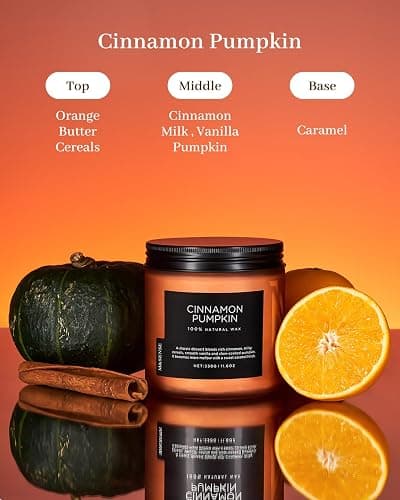 M&Sense Scented Candles Cinnamon Pumpkin Non Toxic Fall Aromatherapy | 11.6Oz Natural Soy Wax 70H Classic Pumpkin Spice Creamy Sweetness Fall Candles for Halloween Party Autumn Table Centerpiece thumbnail 9