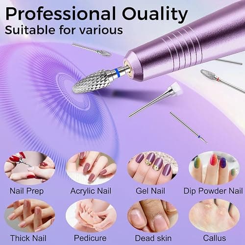 Fantexy 10 Pieces Ceramic Nail Drill Bits, 3/32 Inch | Professional Acrylic Nail Bit Set, Nail File Bits, Electric Manicure Machine, Home Salon Use thumbnail 3