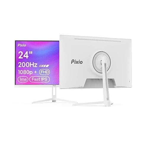 Pixio PX248 Wave White 24 inch 200Hz Refresh Rate FHD 1080p Resolution Fast IPS Panel 1ms GTG Response Time Built-in Speakers Gaming Monitor with Adaptive Sync - Image 1
