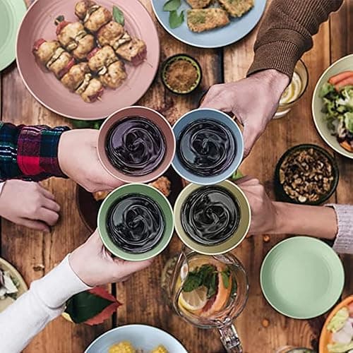 16 Pieces Bowl Set Tablewares, Wheat Straw Plates, Lightweight Degradable Dinner Plates Sets,Bowls, Cups, Tablewares Set, Dishwasher Safe Dinnerware Sets, Unbreakable Salad Plates thumbnail 3
