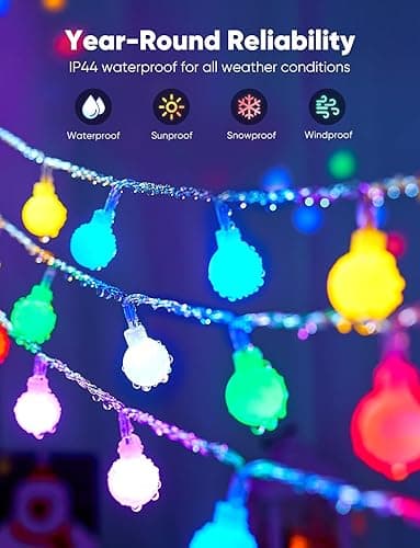 Color Changing Globe String Lights, 33Feet 100 LEDs USB Ball Fairy Lights Plug in with Timer Remote, Christmas Lights for Camping Dorm Party Wedding Indoor Outdoor Decoration (16Color + Multicolor) thumbnail 8