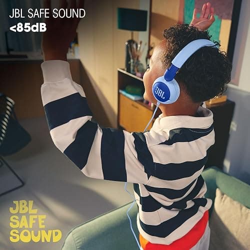 JBL Junior 320 - Wired on-Ear Kids Headphones Safe Sound (<85dB), Built-in mic, Fit for Kids and Customizable with Included Stickers (Purple) thumbnail 3