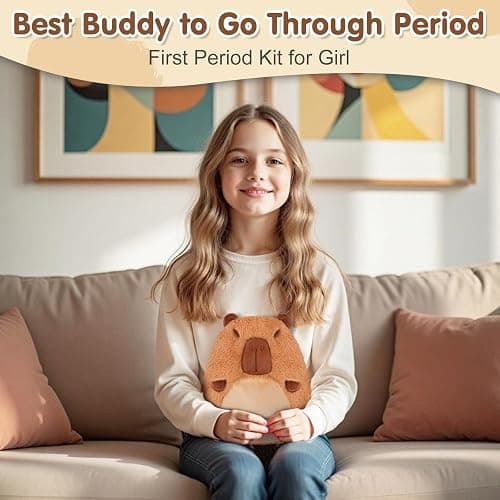 Capybara Microwavable Heating Pad for Belly, Neck & Shoulders, Heated Stuffed Animals with Moist Heat, Removable Plush Cover, Unscented Natural Fill, Adorable Surprise Present, 7.8" x 10.6", 1.2 lb thumbnail 7