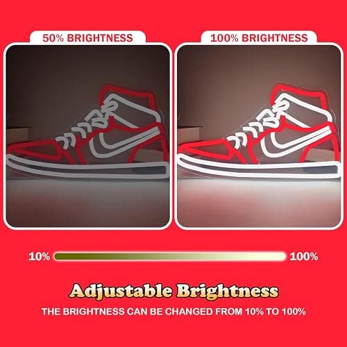 JianJung Sneaker Neon Signs for Wall Decor Dimmable Shoe LED Signs Neon Lights for Bedroom Man Cave Home Neon Wall Sign Shoe Light up Signs Decor thumbnail 3