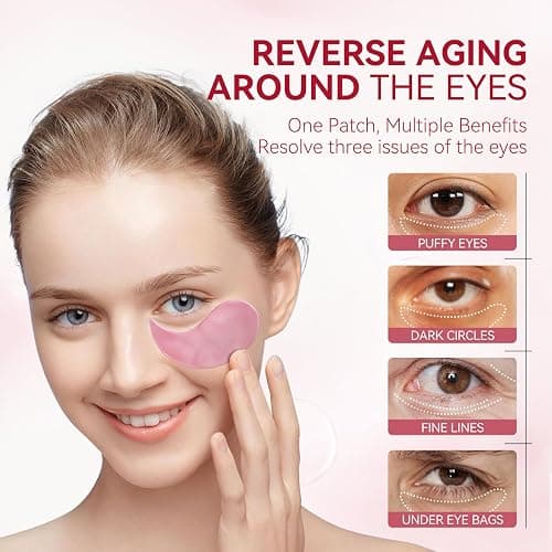 BREYLEE Rose Eye Mask– 60 Pcs, Under Eye Patches, Patches For Puffy Eyes,Hydrates, Improves And Firms The Eye Area, Suitable For Both Women And Men. thumbnail 5