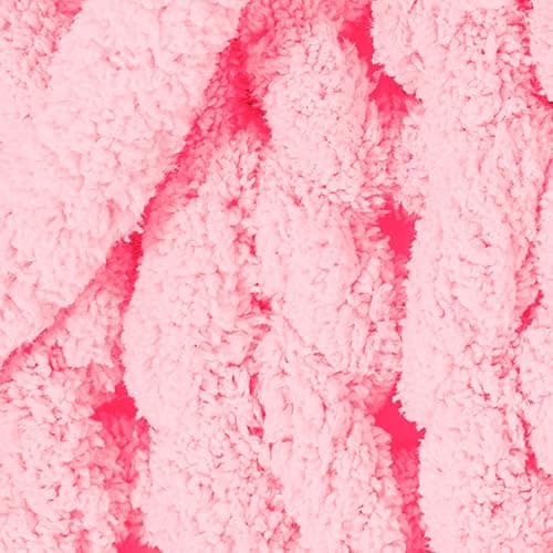 Chunky Yarn for Hand Knitting and Blankets – Super Soft Jumbo Chenille Yarn Pack for Crocheting, Bulky DIY Projects, 8 Skeins(Pink) thumbnail 7