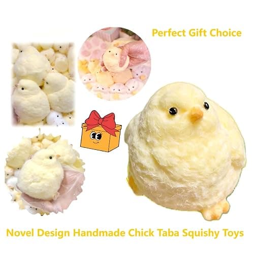 1 Pcs Handmade Chick Taba Squishies Toys, Cute Soft Fidget Toys Stress Relief Squeeze Toys, Chick Toy Party Bags Fillers for Boys Girls Birthday Party Easter Gifts (Chicken) - Chicken thumbnail 4
