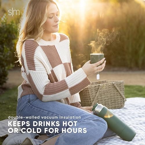 Simple Modern 36oz Insulated Hot Beverage Bottle with 2 Mugs | Travel Coffee Thermos for Hot Drinks | Twist and Pour Top | Commute, Travel, and Picnic Friendly | Roam Collection | Midnight Black thumbnail 7