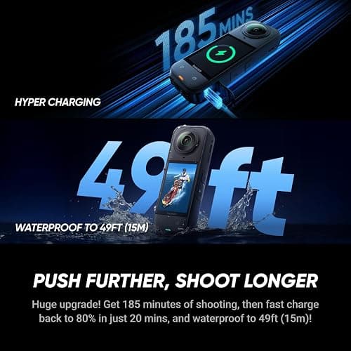 Insta360 X5 - Waterproof 8K 360° Action Camera, Leading Low Light, Invisible Selfie Stick Effect, Rugged and Replaceable Lens, 3-Hour Battery, Built-in Wind Guard, Stabilization, Triple AI Chip Design - Standard Bundle thumbnail 8