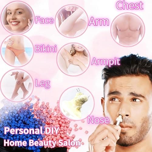 Lrqmte Eyebrow Waxing Kit for Women, 500ml Mini Wax Pot for Men, Full Body Hair Removal, Painless Wax Machine with 4 Packs Hard Beads & Spatulas, Home Use Waxing System for Bikini, Face, Legs thumbnail 6