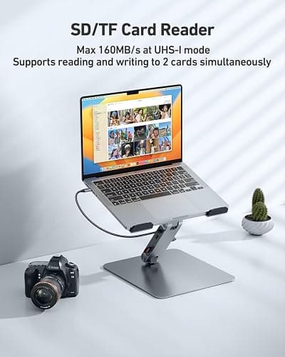 BENFEI Laptop Stand with USB C 7in1 Docking Station,HDMI 4K@60Hz,1*SD 1*Micro SD,100W Power Delivery,10Gbps 1*USB C 3.2 and 2*USB A 3.2 Compatible with MacBook Pro/Air, iPad Pro, XPS, Thinkpad thumbnail 6
