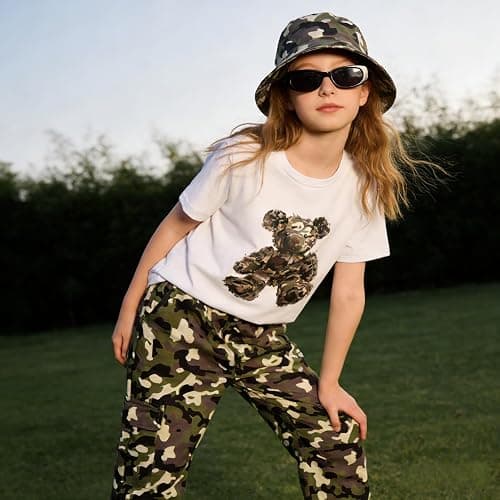 Afsmlys Tween Girl Clothes 2 Piece Outfit Summer Short Sleeve Top + Jogger Pants Spring Fall Clothing Set Size 4-14 Years thumbnail 3