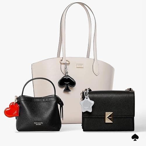 kate spade new york AirTag Charm Keychain - Heart-Shaped AirTag Holder with Luxe Gold Ring Clip for Bags, Luggage, Keys, and More - Classic Red thumbnail 7