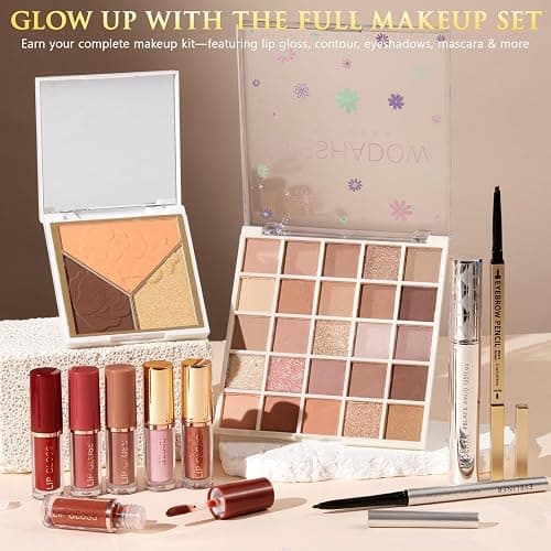 Teen Girl Gifts Trendy Stuff, 10 Positive Affirmation Cards & Empowering Challenges to Unlock 10 Wrapped Makeup Gift Set Motivational Birthday Valentines Day Gift Basket for Tween & Teenage Girls thumbnail 7