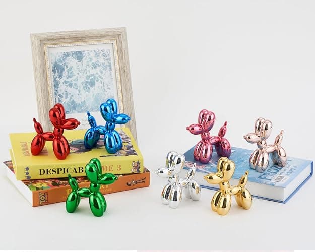 AMOIENSIS Shiny Balloon Dog Statue Decor, 4 inch Electroplate Gold Balloon Dog Animal Sculpture, Small Nick Nacks for Shelf Decor, Small Eclectic Decor Desktop, Vibrant Balloon Dog thumbnail 4