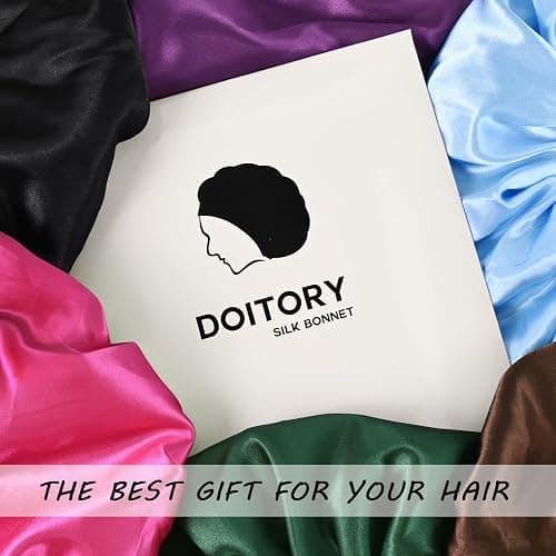 Doitory Satin Silk Bonnet for Sleeping, Double Layer Silk Sleep Cap for Men & Women, Soft Satin Lined Bonnet for Curly Hair thumbnail 7