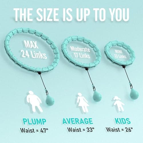 JKSHMYT Weighted Hula Circle Hoops for Adults Weight Loss, Infinity Fitness Hoop Plus Size 47 Inch, 24 Detachable Links, Exercise Hoop Suitable for Women and Beginners thumbnail 2
