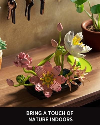 Nifeliz Lotus Flower Building Set for Adults, Botanical Decoration for Table or Office, A Nature-Inspired Gift for Plant Lovers and Garden Enthusiasts (506 PCS, NF10334) thumbnail 5