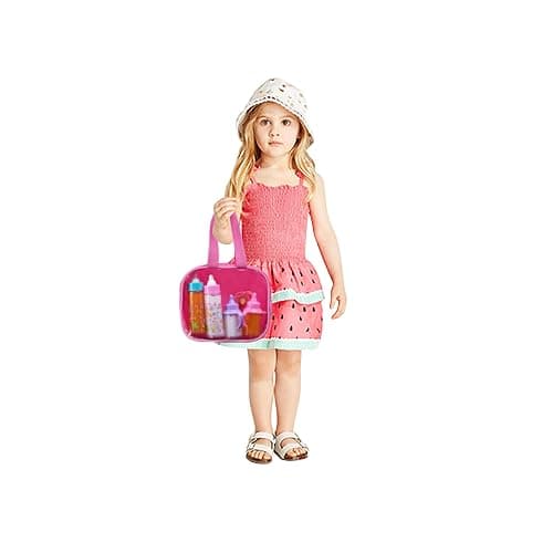 fash n kolor® My Sweet Baby Disappearing Doll Feeding Set, Baby Care 6 Piece Doll Feeding Set - for Toy Stroller | 2 Milk & Juice Bottles with 2 Toy Pacifier for Baby Dolls - Kids Gift Set thumbnail 8