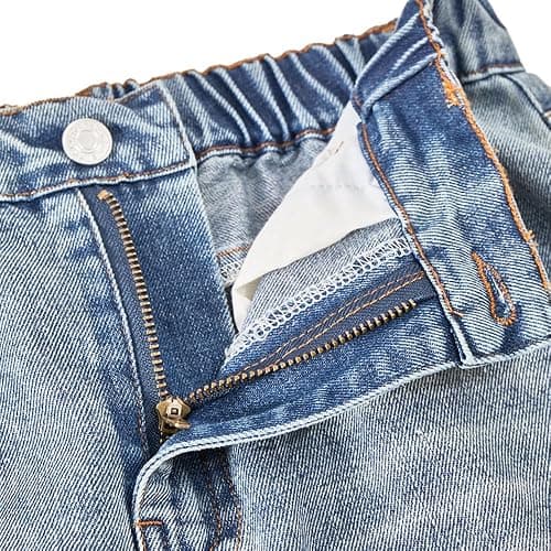 Nivne Tco Teen Girls Jeans Vintage Distressed Ripped Frayed Details Zipper Fly Casual Wide Leg Denim Pants with Pockets thumbnail 4