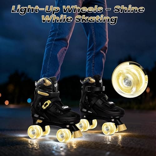 Nattork Adjustable Roller Skates for Kids Boys Girls- Teen Youth Age 4-16 - Cool Racing Car Indoor Outdoor Gift Idea for Birthdays Christmas thumbnail 3