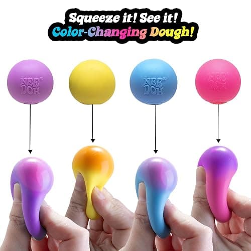 Schylling Needoh Teenie Color Change Needoh - Sensory Squeeze Toy - 4 Pack thumbnail 2