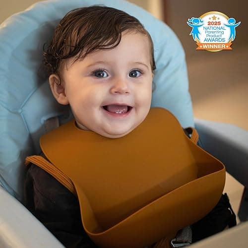 Moonkie Silicone Baby Bibs Set of 3, BPA Free Waterproof Baby Bibs for Eating, Adjustable Silicone Bibs for Babies 6-12 Months, Toddler Bibs with Pocket Food Catcher (Pink/Pastel Yellow/Soft Pink) thumbnail 4