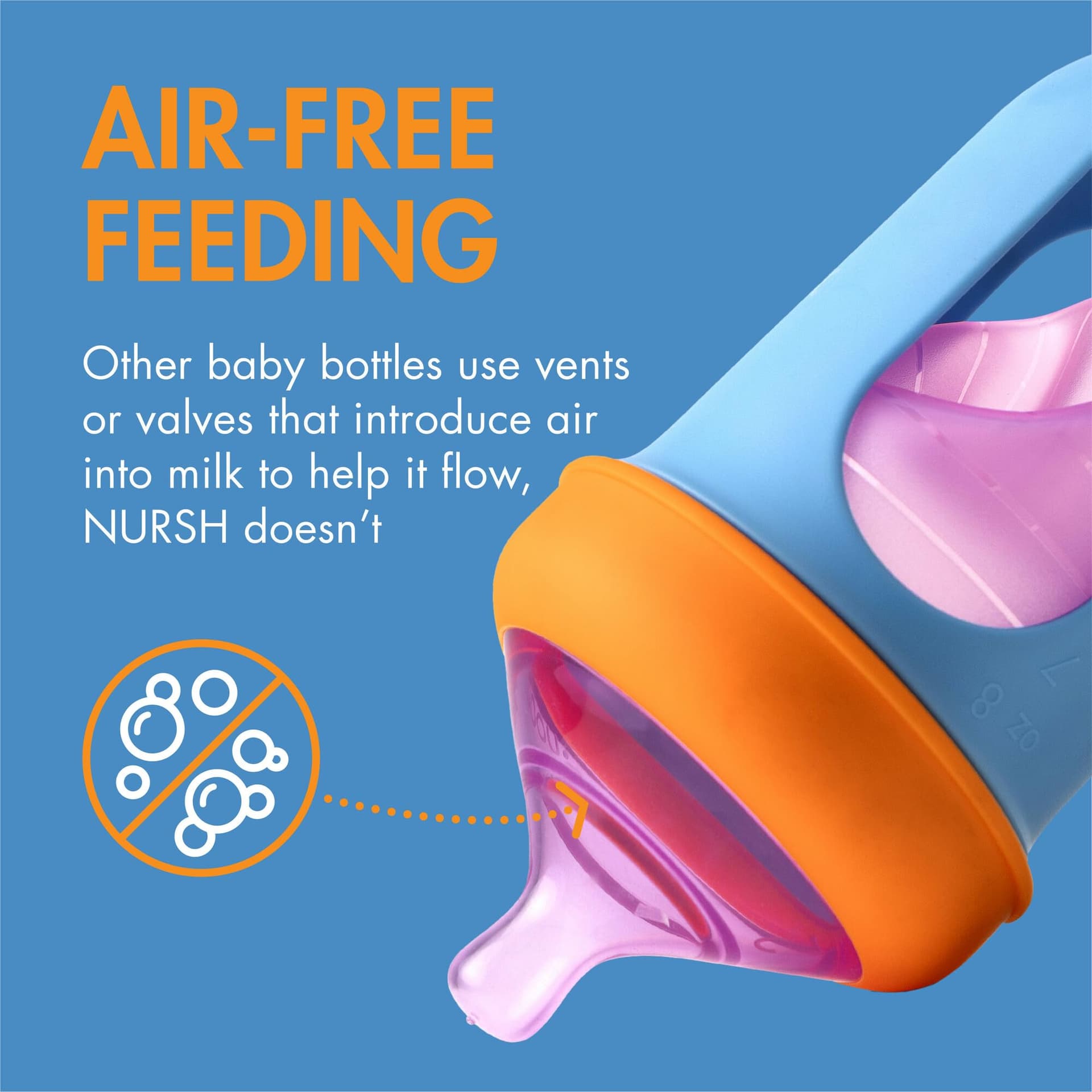 Tomy Boon NURSH Reusable Baby Bottles with Platinum Food-Safe Silicone - Stage 2 Medium Flow - 236ml (8oz) - Colour Block (3pk) thumbnail 3