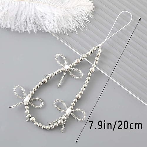 Staqlo Beaded Phone Charm Cute Fixed Beads Pearl Wristlet Chain Camera Wrist Strap CarKey Lanyard - PH-hdcy-44 thumbnail 4