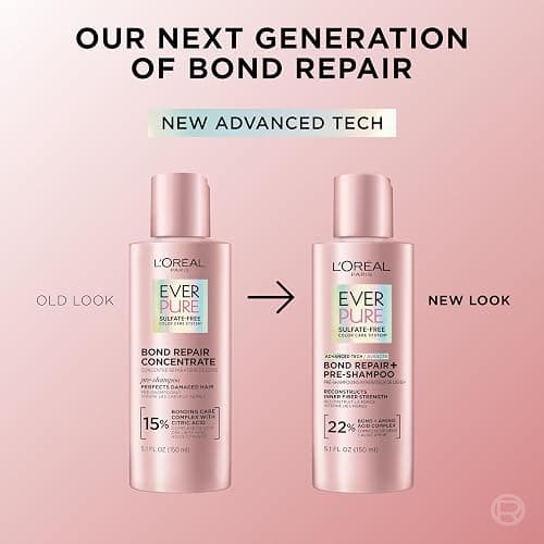 L'Oreal Paris Sulfate Free Bond Repair+ Pre Shampoo Concentrate, Hair Treatment with Bond + Amino Acid Complex for Colored, Bleached or Damaged Hair, EverPure, 5.1 Fl Oz (Packaging May Vary) thumbnail 3