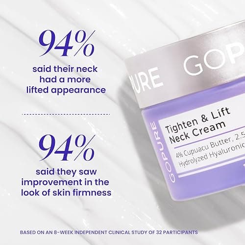 goPure Tighten & Lift Neck & Chest Moisturizer Cream for Visibly Firming, Tightening and Lifting the Look of Wrinkles & Crepey Skin, 1.7oz thumbnail 3