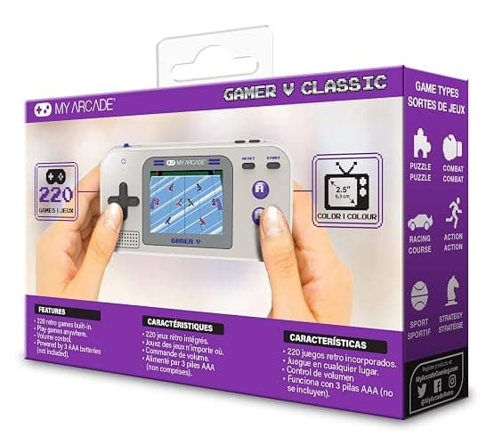 My Arcade Gamer V Classic-Purple: Portable Gaming System with 220 Games, 2.5" Color Display, Pocket Size (DGUN-3920) thumbnail 6