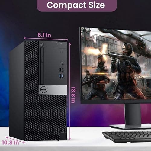 Dell Gaming Tower Desktop PC – Intel Core i5-7500 7th Gen 3.4GHz – 16GB DDR4 RAM – 256GB SSD – GeForce GT 1030 – RGB Keyboard & Mouse – WiFi – Windows 11 Pro – Gaming Computer (Renewed) thumbnail 4