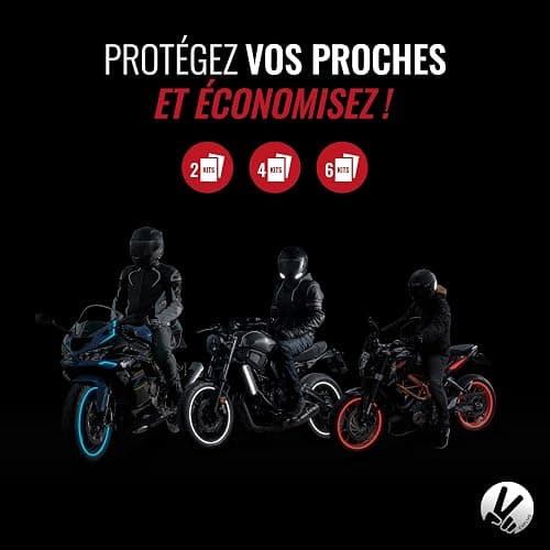VFLUO - Kit 4 Bandes Stickers Rétro Réfléchissants Casque Moto - Autocollants Homologués Dimensions FR - Haute Visibilité, Technologie 3M™ - Couleurs et Design - Adhérence maximale thumbnail 4