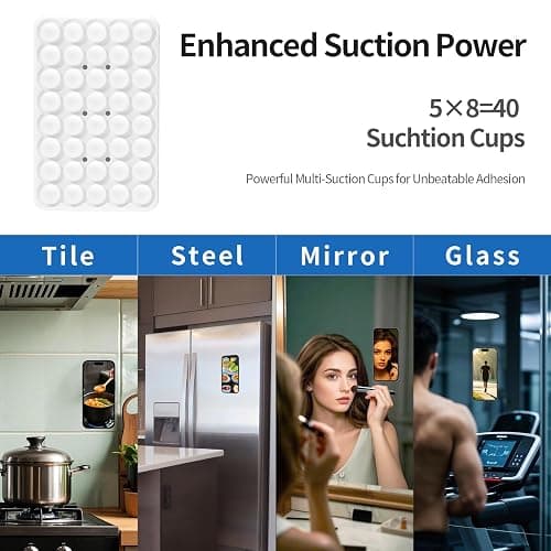 QWEIDHI Silicone Suction Phone Case Adhesive Mount, Hands-Free Strong Grip Holder for Selfies, Silicon Adhesive Stand Sticky for Cell Phone (White) thumbnail 3