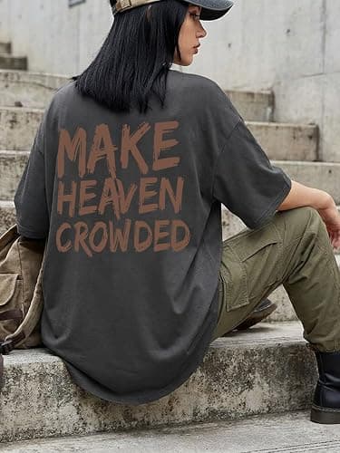 Christian Shirts for Women Faith Over Fear Oversized Graphic tees Jesus Shirt Bible Verse Casual Short Sleeve Top thumbnail 4