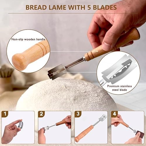 Complete Sourdough Starter Kit, Banneton Bread Proofing Basket with Glass Sourdough Starter Jar, Sourdough Bread Baking Supplies, 9'' Round Bread Proofing Basket, for Bread Making Baking Fermentation thumbnail 6
