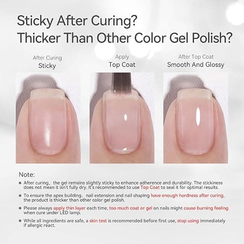BORN PRETTY Builder Gel for Nails, 8-in-1 Milky White Clear Builder Nail Gel for Nail Apex and Gel Extension Strengthener, Nail GLue Gel Hard Gel Base Rhinestone Nail Glue Gel in a Bottle 15ml thumbnail 6