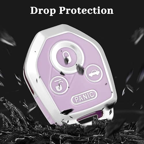 OFF WE GO for Subaru Key Fob Cover, Soft TPU Protection Key Fob Case Compatible with Subaru Ascent Crosstrek Forester Impreza Legacy Outback Solterra BRZ WRX STI XV Smart Car Key (Silver Purple) thumbnail 5